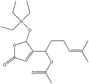 Acetic acid 1-[[2,5-dihydro-5-oxo-2-(triethylsiloxy)furan]-3-yl]-5-methyl-4-hexenyl ester Struktur