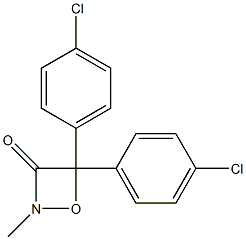 4,4-Bis(4-chlorophenyl)-2-methyl-1,2-oxazetidin-3-one Struktur