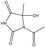 5-Hydroxy-1-acetyl-5-methylimidazolidine-2,4-dione Struktur