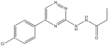 Propionic acid 2-[5-(4-chlorophenyl)-1,2,4-triazin-3-yl] hydrazide Struktur