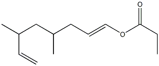 Propionic acid 4,6-dimethyl-1,7-octadienyl ester Struktur