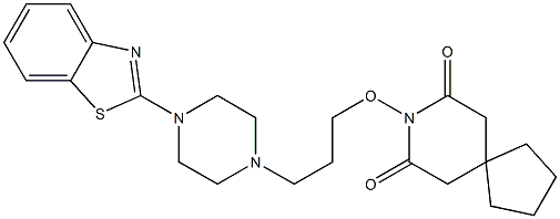 8-[3-[4-(2-Benzothiazolyl)-1-piperazinyl]propyloxy]-8-azaspiro[4.5]decane-7,9-dione Struktur