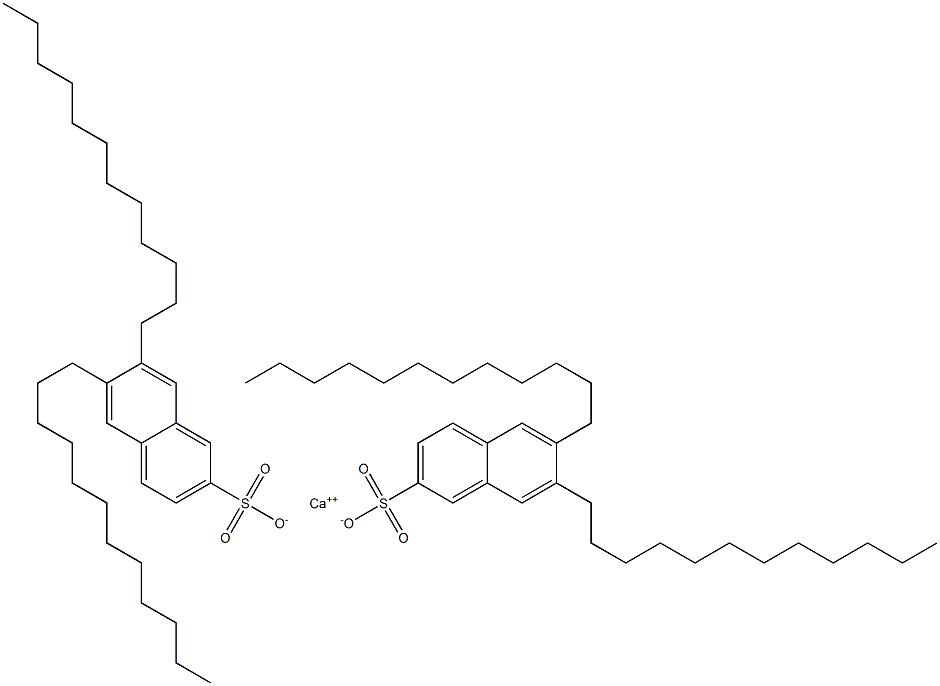 Bis(6,7-didodecyl-2-naphthalenesulfonic acid)calcium salt Struktur