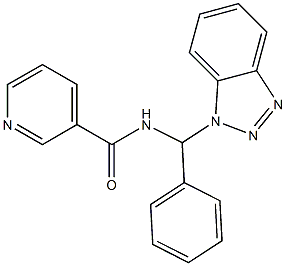 N-[Phenyl(1H-benzotriazol-1-yl)methyl]pyridine-3-carboxamide Struktur