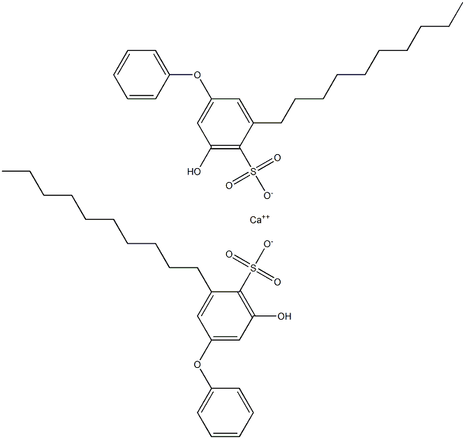 Bis(5-hydroxy-3-decyl[oxybisbenzene]-4-sulfonic acid)calcium salt Struktur