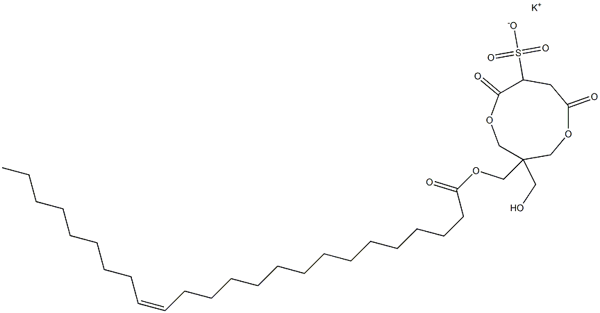 1-[[[(15Z)-1-Oxo-15-tetracosenyl]oxy]methyl]-1-(hydroxymethyl)-4,7-dioxo-3,8-dioxacyclononane-6-sulfonic acid potassium salt Struktur