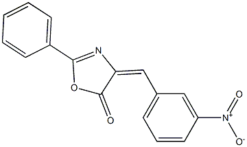 2-Phenyl-4-[(E)-(3-nitrophenyl)methylene]-2-oxazolin-5-one Struktur