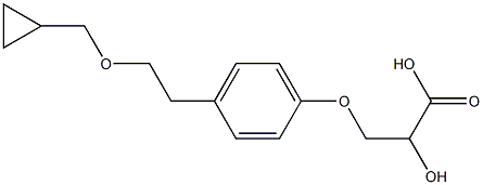 3-[4-[2-(Cyclopropylmethyloxy)ethyl]phenoxy]-2-hydroxypropanoic acid Struktur