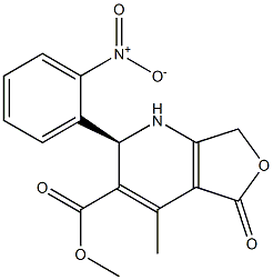 (R)-1,2,5,7-Tetrahydro-4-methyl-2-(2-nitrophenyl)-5-oxofuro[3,4-b]pyridine-3-carboxylic acid methyl ester Struktur