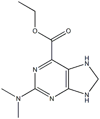 2-(Dimethylamino)-8,9-dihydro-7H-purine-6-carboxylic acid ethyl ester Struktur