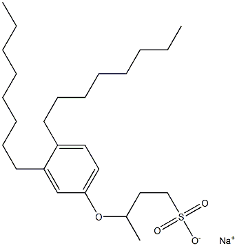 3-(3,4-Dioctylphenoxy)butane-1-sulfonic acid sodium salt Struktur