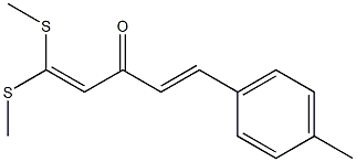 (E)-5-[4-Methylphenyl]-1,1-bis(methylthio)-1,4-pentadien-3-one Struktur