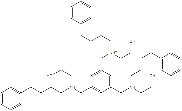 1,3,5-Benzenetriyltris[N-(2-hydroxyethyl)-N-(4-phenylbutyl)methanaminium] Struktur