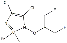 2-Bromo-4,5-dichloro 1-[2-fluoro-1-(fluoromethyl)ethoxy]methyl-1H-imidazole Struktur