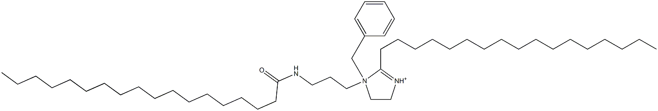 2-Heptadecyl-4,5-dihydro-1-[3-[(1-oxooctadecyl)amino]propyl]-1-(phenylmethyl)imidazolium Struktur