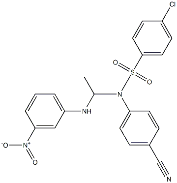 N-[1-[(3-Nitrophenyl)amino]ethyl]-N-(4-cyanophenyl)-4-chlorobenzenesulfonamide Struktur