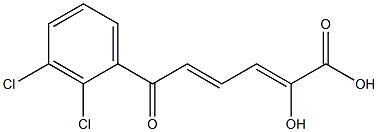 (2Z,4E)-2-Hydroxy-6-(2,3-dichlorophenyl)-6-oxo-2,4-hexadienoic acid Struktur