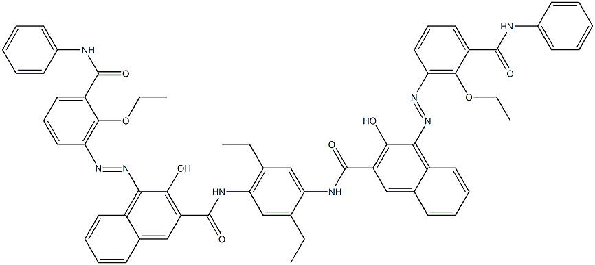 N,N'-(2,5-Diethyl-1,4-phenylene)bis[4-[[6-ethoxy-5-(phenylcarbamoyl)phenyl]azo]-3-hydroxy-2-naphthalenecarboxamide] Struktur