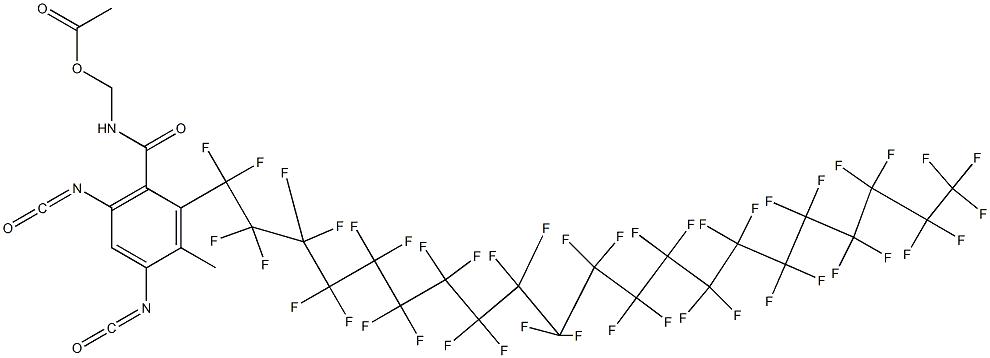 N-(Acetyloxymethyl)-2-(tritetracontafluorohenicosyl)-4,6-diisocyanato-3-methylbenzamide Struktur