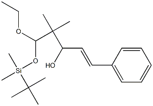 (E)-1-Phenyl-5-ethoxy-5-(tert-butyldimethylsilyloxy)-4,4-dimethyl-1-penten-3-ol Struktur