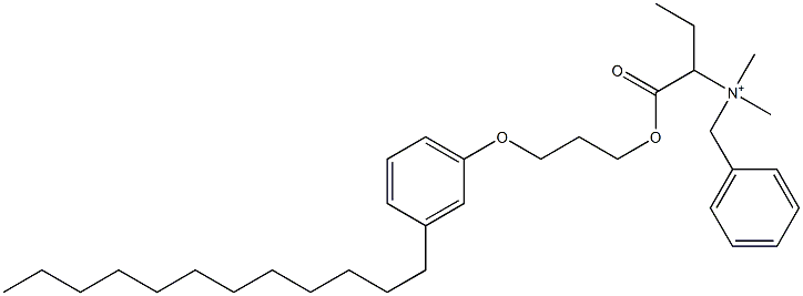 N,N-Dimethyl-N-benzyl-N-[1-[[3-(3-dodecylphenyloxy)propyl]oxycarbonyl]propyl]aminium Struktur