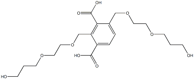 2,4-Bis(8-hydroxy-2,5-dioxaoctan-1-yl)isophthalic acid Struktur