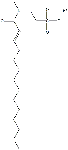 N-(2-Tetradecenoyl)-N-methyltaurine potassium salt Struktur