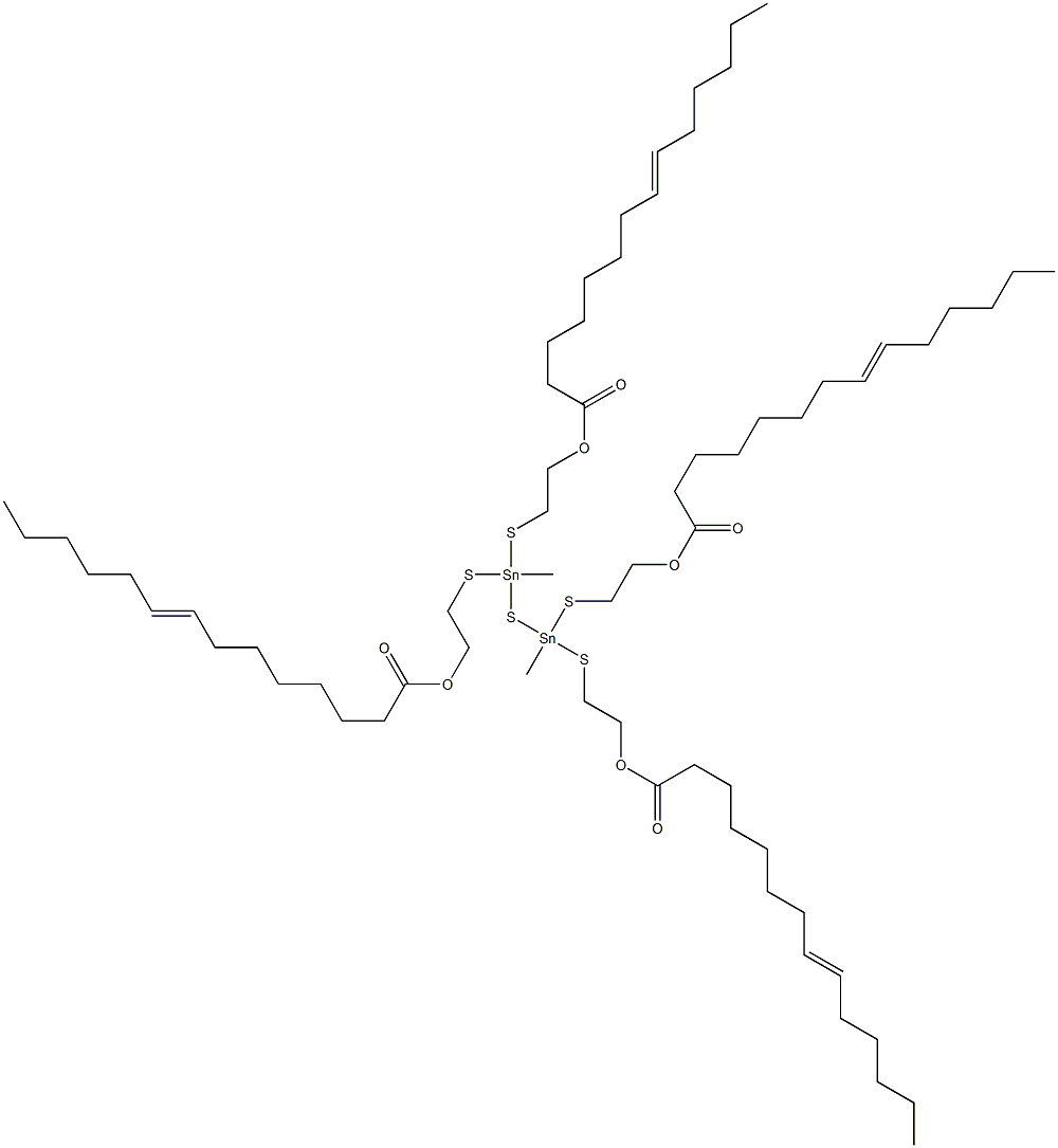 Bis[methylbis[[2-(7-tridecenylcarbonyloxy)ethyl]thio]stannyl] sulfide Struktur