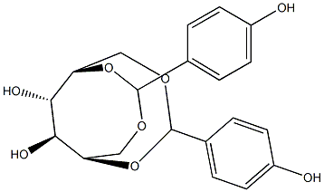 1-O,5-O:2-O,6-O-Bis(4-hydroxybenzylidene)-D-glucitol Struktur