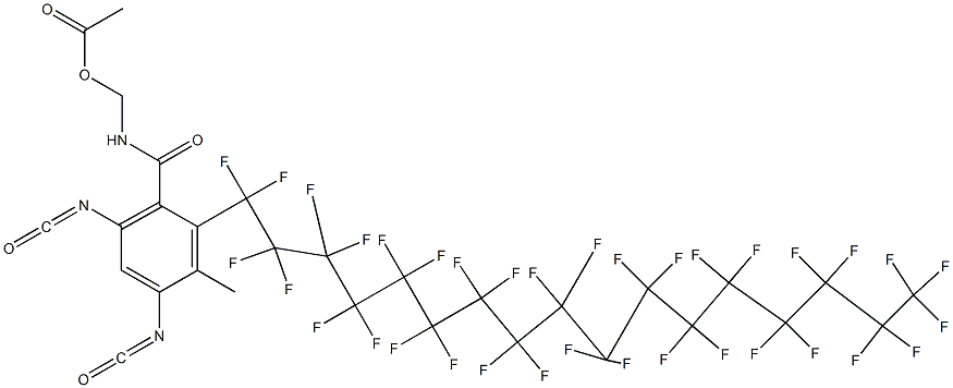 N-(Acetyloxymethyl)-2-(pentatriacontafluoroheptadecyl)-4,6-diisocyanato-3-methylbenzamide Struktur