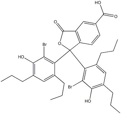 1,1-Bis(6-bromo-5-hydroxy-2,4-dipropylphenyl)-1,3-dihydro-3-oxoisobenzofuran-5-carboxylic acid Struktur