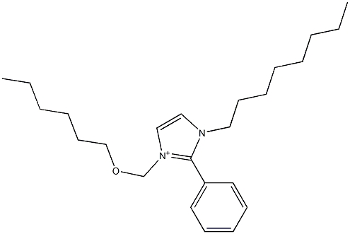 1-Octyl-2-phenyl-3-[(hexyloxy)methyl]-1H-imidazol-3-ium Struktur