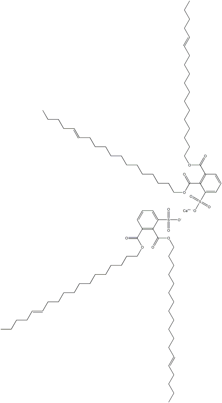 Bis[2,3-di(13-octadecenyloxycarbonyl)benzenesulfonic acid]calcium salt Struktur