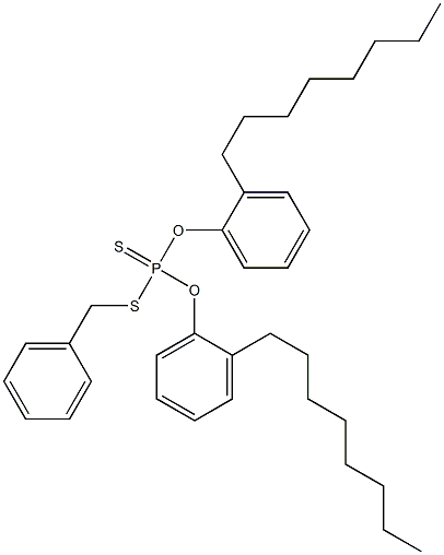 Dithiophosphoric acid O,O-bis(2-octylphenyl)S-benzyl ester Struktur