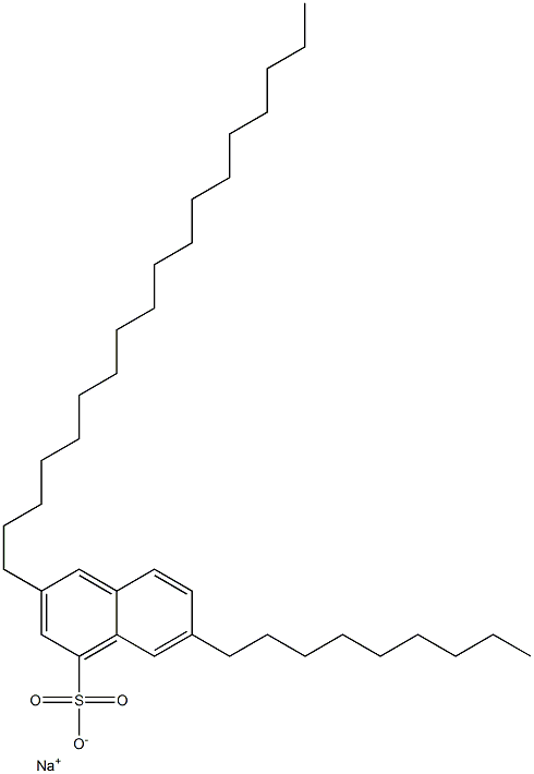 7-Nonyl-3-octadecyl-1-naphthalenesulfonic acid sodium salt Struktur