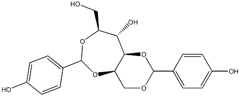 1-O,3-O:2-O,5-O-Bis(4-hydroxybenzylidene)-L-glucitol Struktur