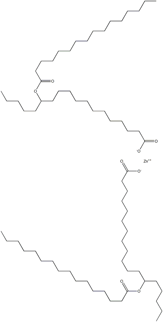 Bis(13-hexadecanoyloxyoctadecanoic acid)zinc salt Struktur