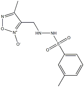 3-Methyl-4-[2-(3-methylphenylsulfonyl)hydrazinomethyl]furazan 5-oxide Struktur