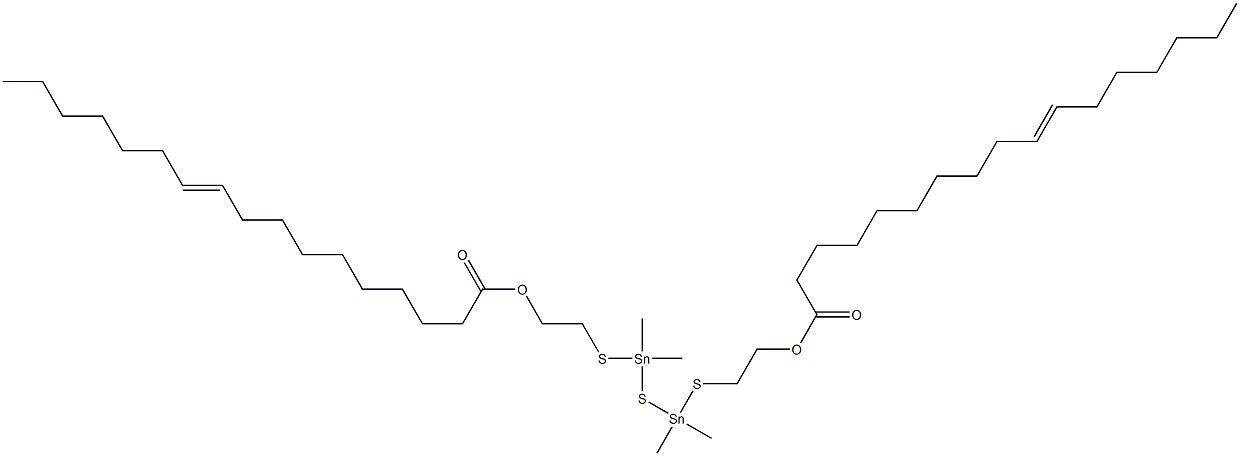 Bis[dimethyl[[2-(9-hexadecenylcarbonyloxy)ethyl]thio]stannyl] sulfide Struktur