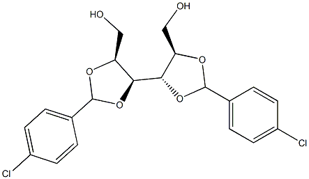 2-O,3-O:4-O,5-O-Bis(4-chlorobenzylidene)-L-glucitol Struktur