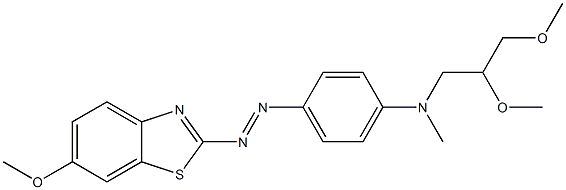 6-Methoxy-2-[p-[N-methyl-N-(2,3-dimethoxypropyl)amino]phenylazo]benzothiazole Struktur