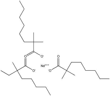 Neodymium(III)bis(2,2-dimethyloctanoate)(2-ethyl-2-methylheptanoate) Struktur