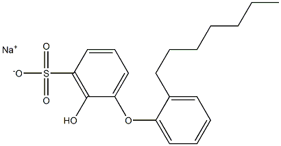 2-Hydroxy-2'-heptyl[oxybisbenzene]-3-sulfonic acid sodium salt Struktur