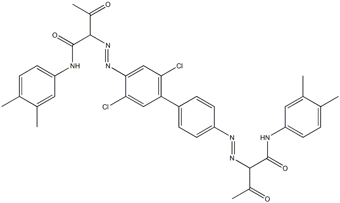 4,4'-Bis[[1-(3,4-dimethylphenylamino)-1,3-dioxobutan-2-yl]azo]-3,6-dichloro-1,1'-biphenyl Struktur