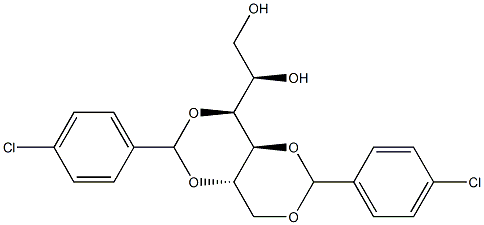 3-O,5-O:4-O,6-O-Bis(4-chlorobenzylidene)-L-glucitol Struktur