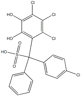 (4-Chlorophenyl)(2,3,4-trichloro-5,6-dihydroxyphenyl)phenylmethanesulfonic acid Struktur