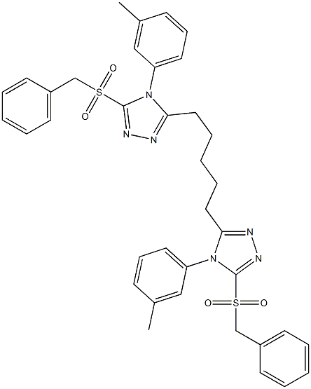 5,5'-(1,5-Pentanediyl)bis[4-(3-methylphenyl)-3-benzylsulfonyl-4H-1,2,4-triazole] Struktur