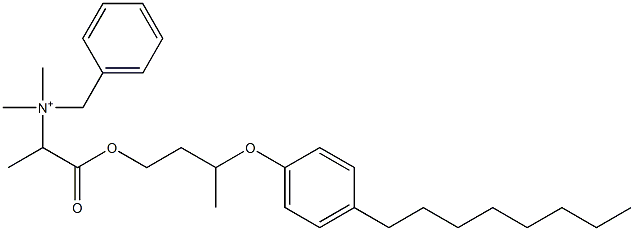 N,N-Dimethyl-N-benzyl-N-[1-[[3-(4-octylphenyloxy)butyl]oxycarbonyl]ethyl]aminium Struktur