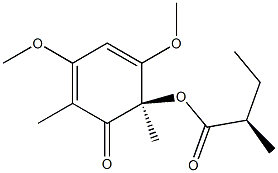 (R)-2-Methylbutyric acid (R)-1,3-dimethyl-2-oxo-4,6-dimethoxy-3,5-cyclohexadienyl ester Struktur