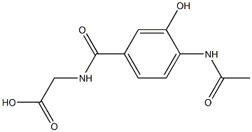 N-[3-Hydroxy-4-(acetylamino)benzoyl]glycine Struktur